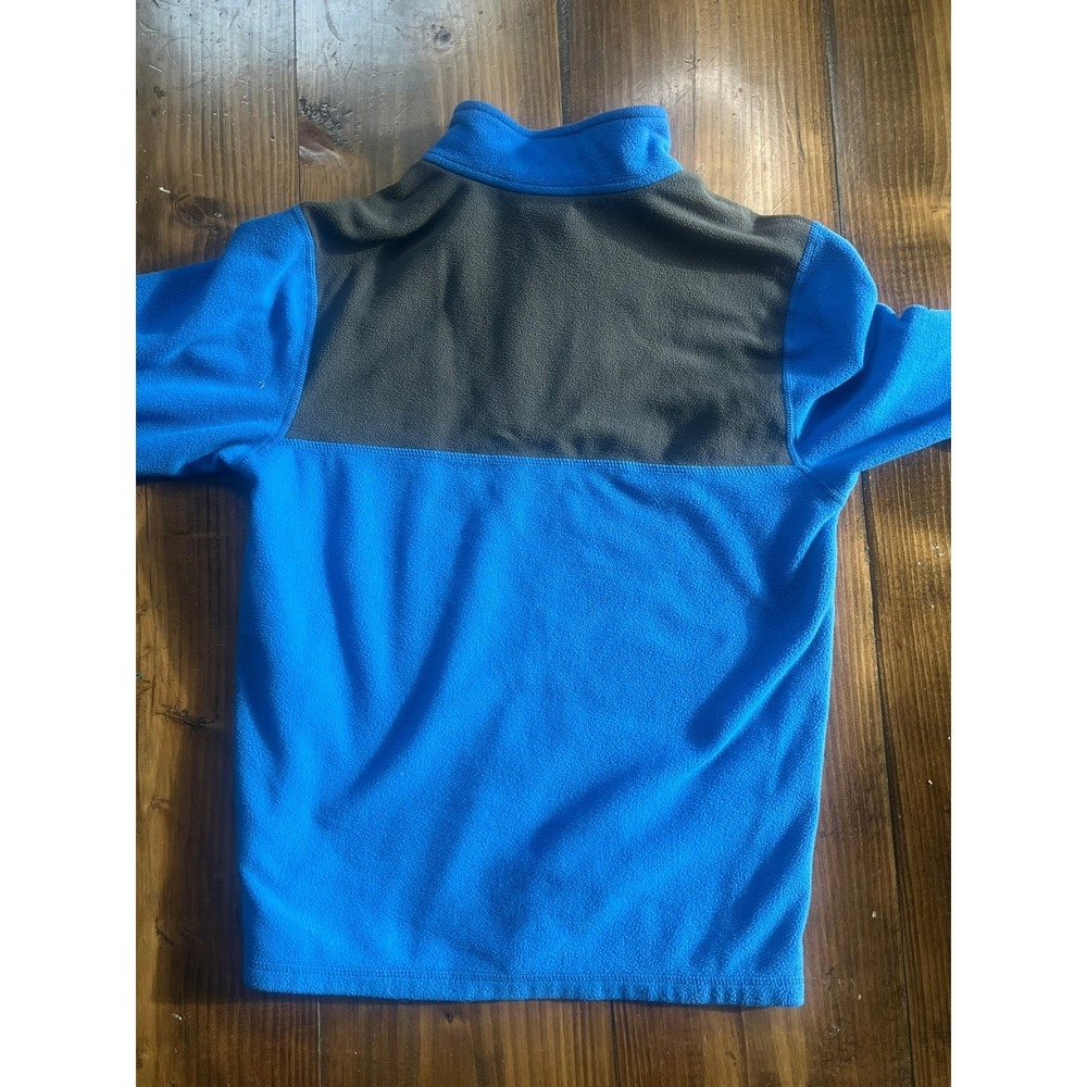 The North Face Boys Blue Grey Quarter Zip Fleece Pullover Jacket Size L 14/16 - Picture 4 of 4
